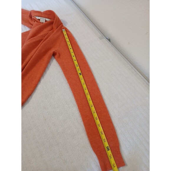 Nougat Womens London Orange Ruched Cropped Shrunken Sweater Lambswool Blend Sz 2 - Picture 13 of 16